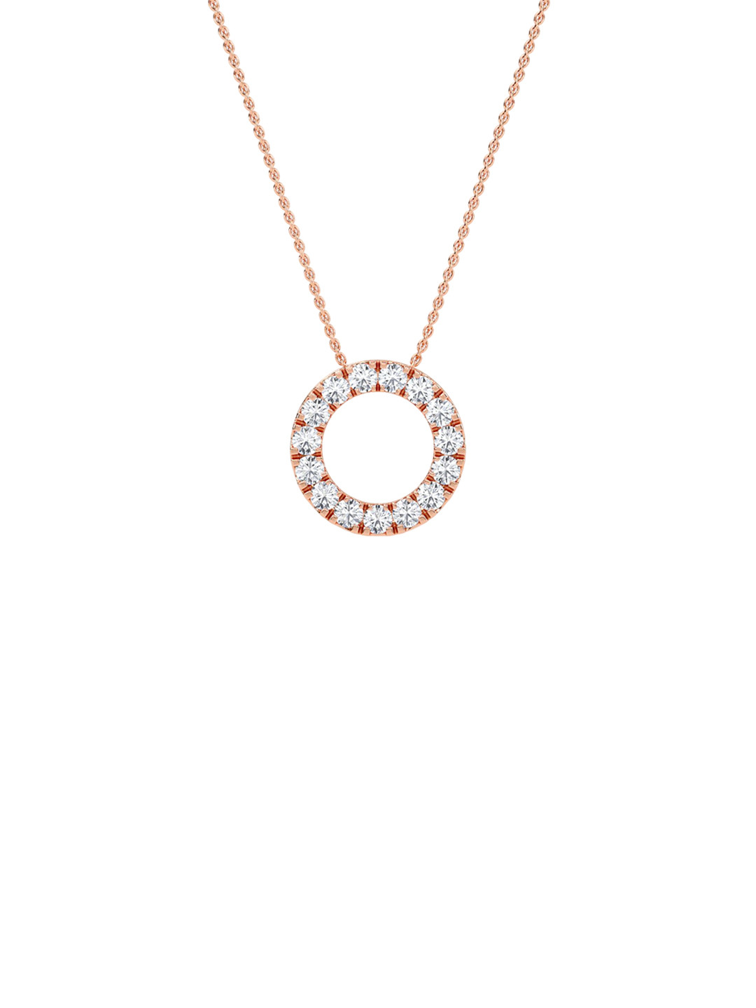 SHINE ETERNAL 18K Rose Gold Lab Grown Diamond Ring of Fire Pendant-1.92g