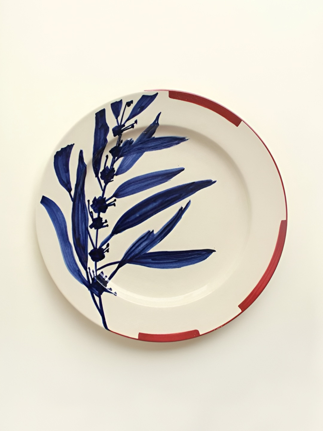 FREEDOM TREE Wonderland Blue Ceramic Hand Painted Dishwasher And Microwave Safe Plates