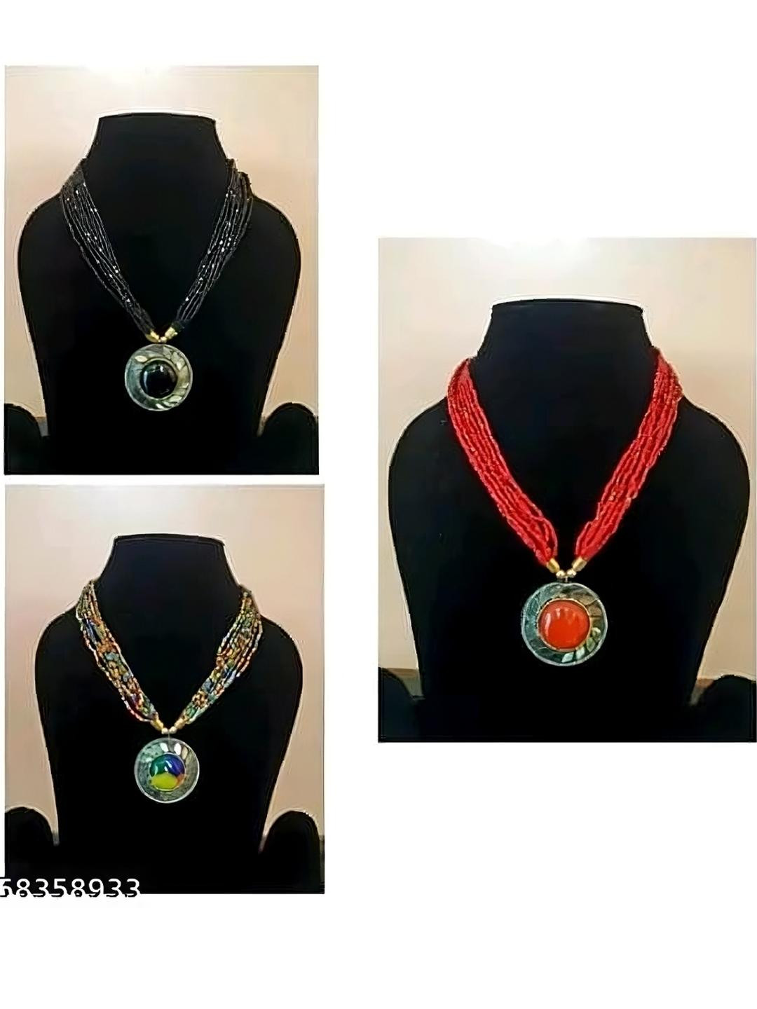 Grace Collections Brass Artificial Beads Boho Prism Pendant