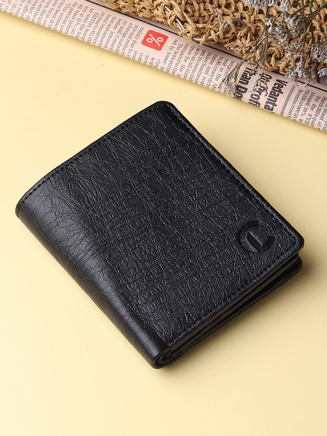 CRAFT LINE Men Textured Ultra Slim Two Fold Wallet