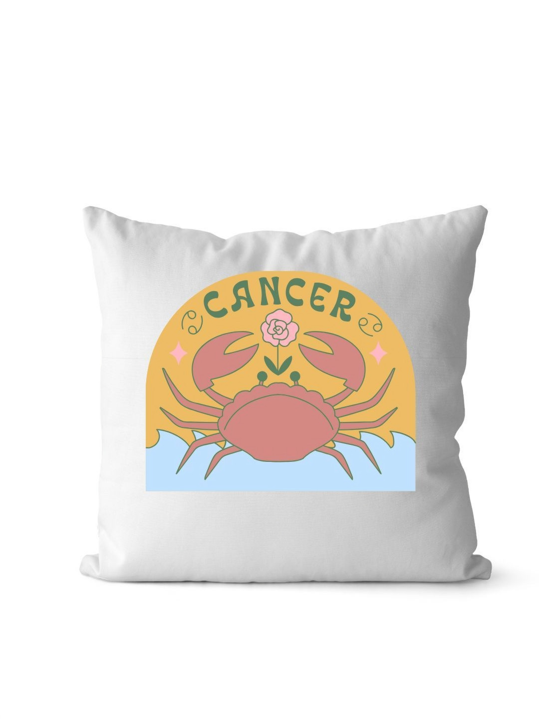 Loops n knots Cancer Zodiac Sign Printed Square Cushion