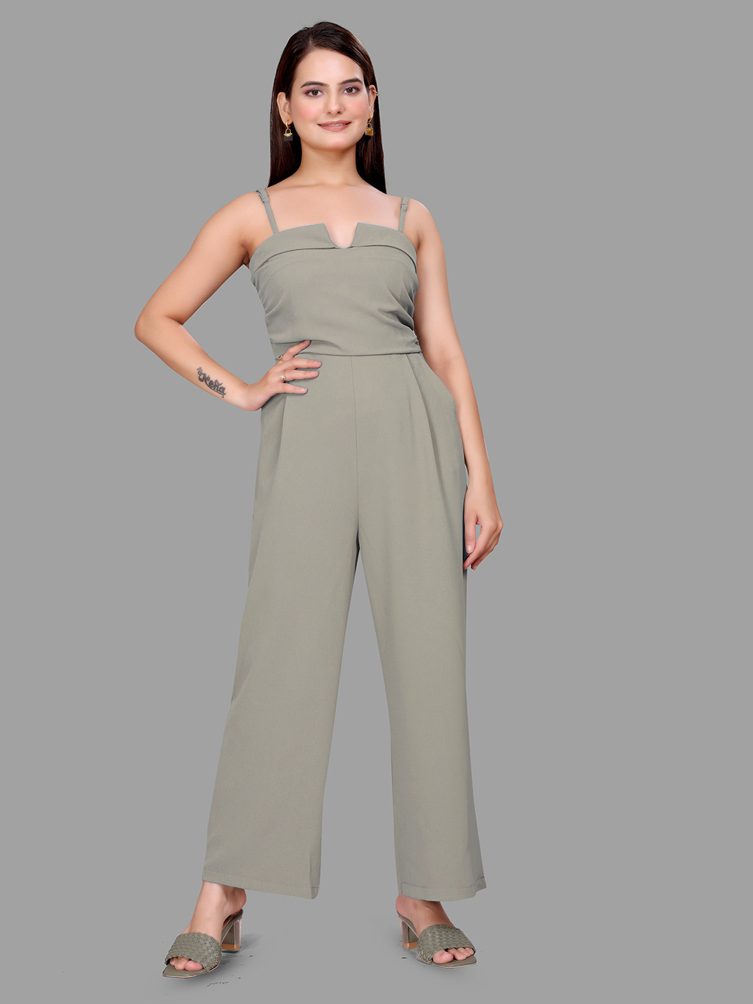 Madborn Creation  Shoulder Straps Wide Leg Jumpsuit