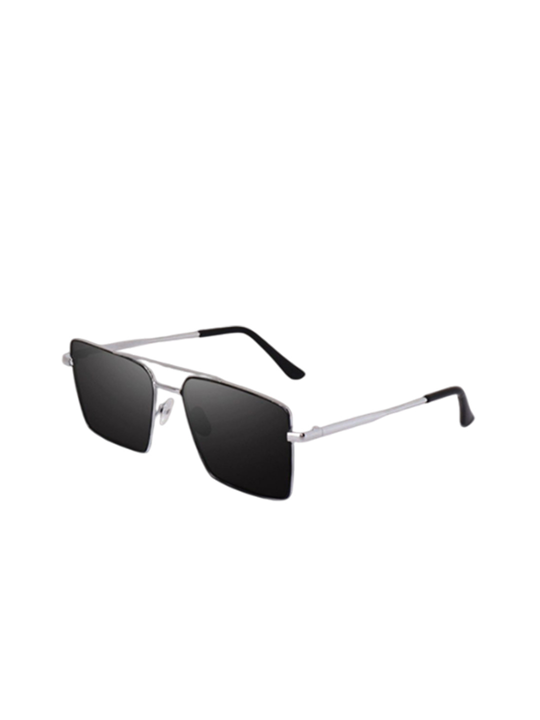 SPADEACES Unisex Square Sunglasses with UV Protected Lens HQ SILVER BLACK SQUARE -65