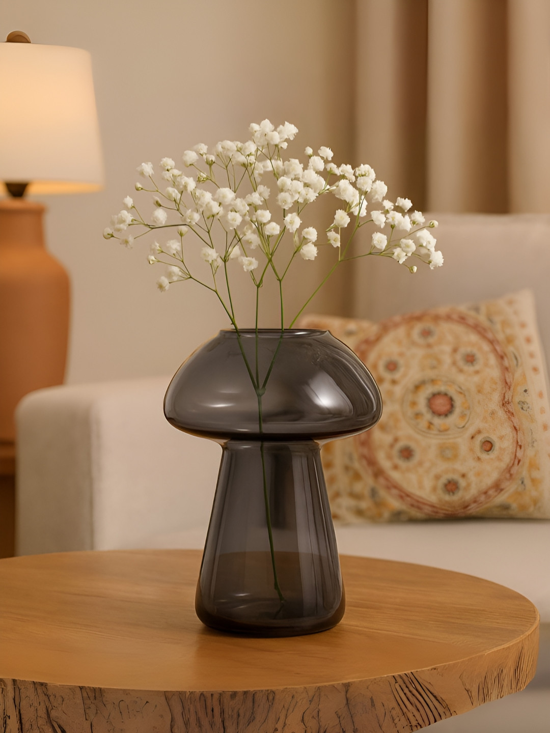 ecofynd Black Glass Table Vase