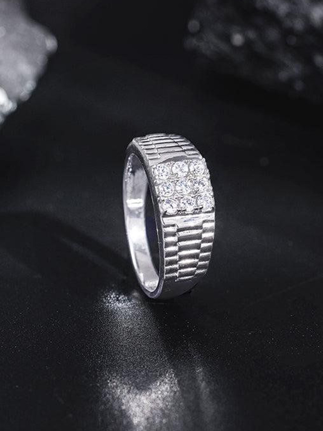 GIVA Men Silver Royal Vanguard Ring