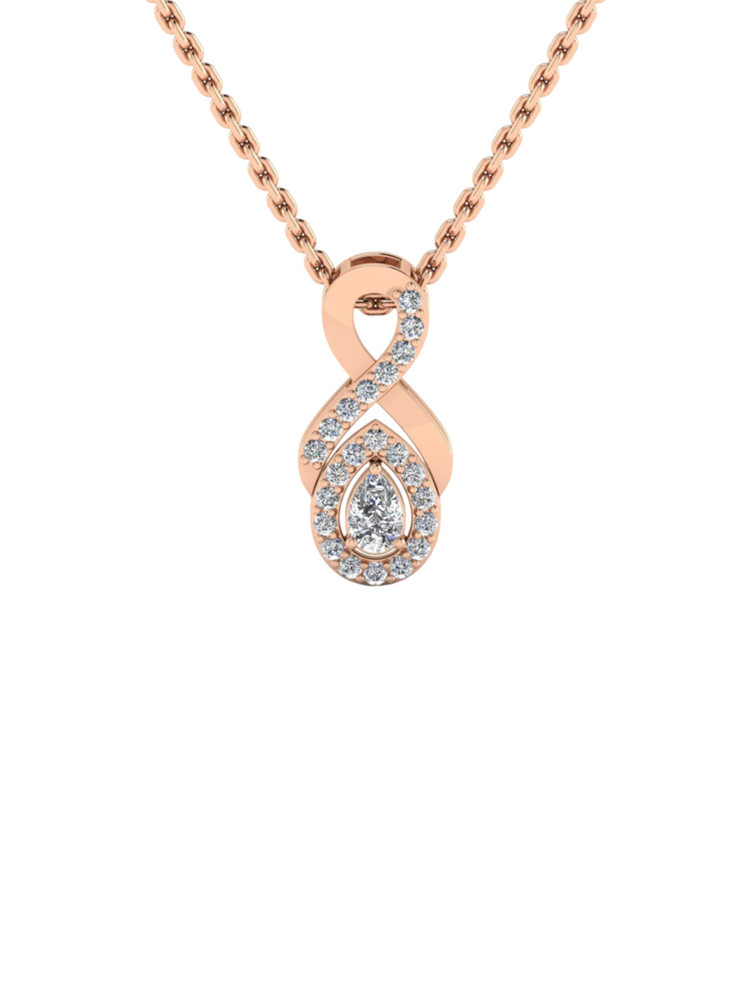 SHINE ETERNAL 18K Rose Gold Lab Grown Diamond Infinite Spark Pendant-1.164g