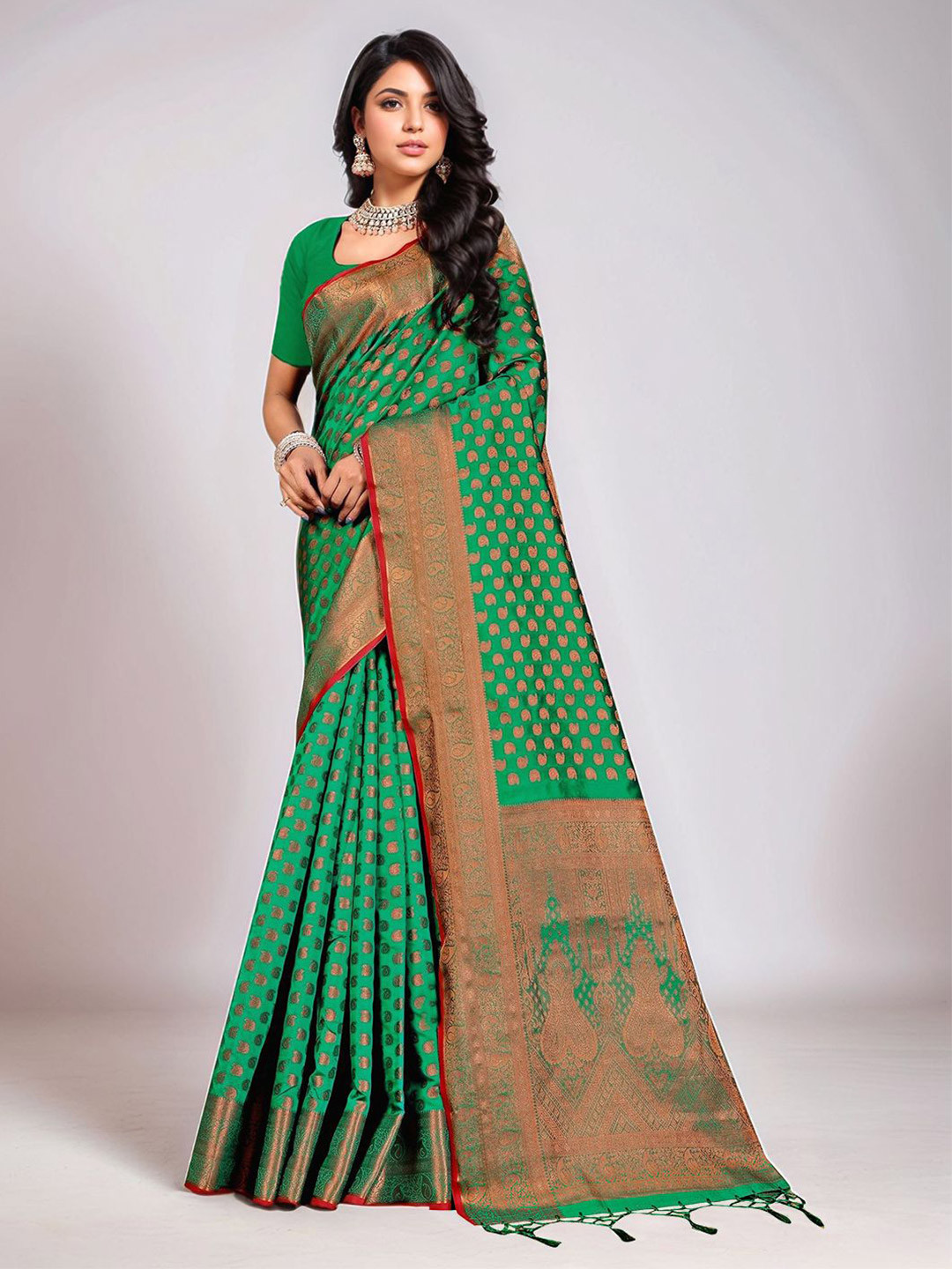Anouk Rustic Floral Woven Design Banarasi Saree
