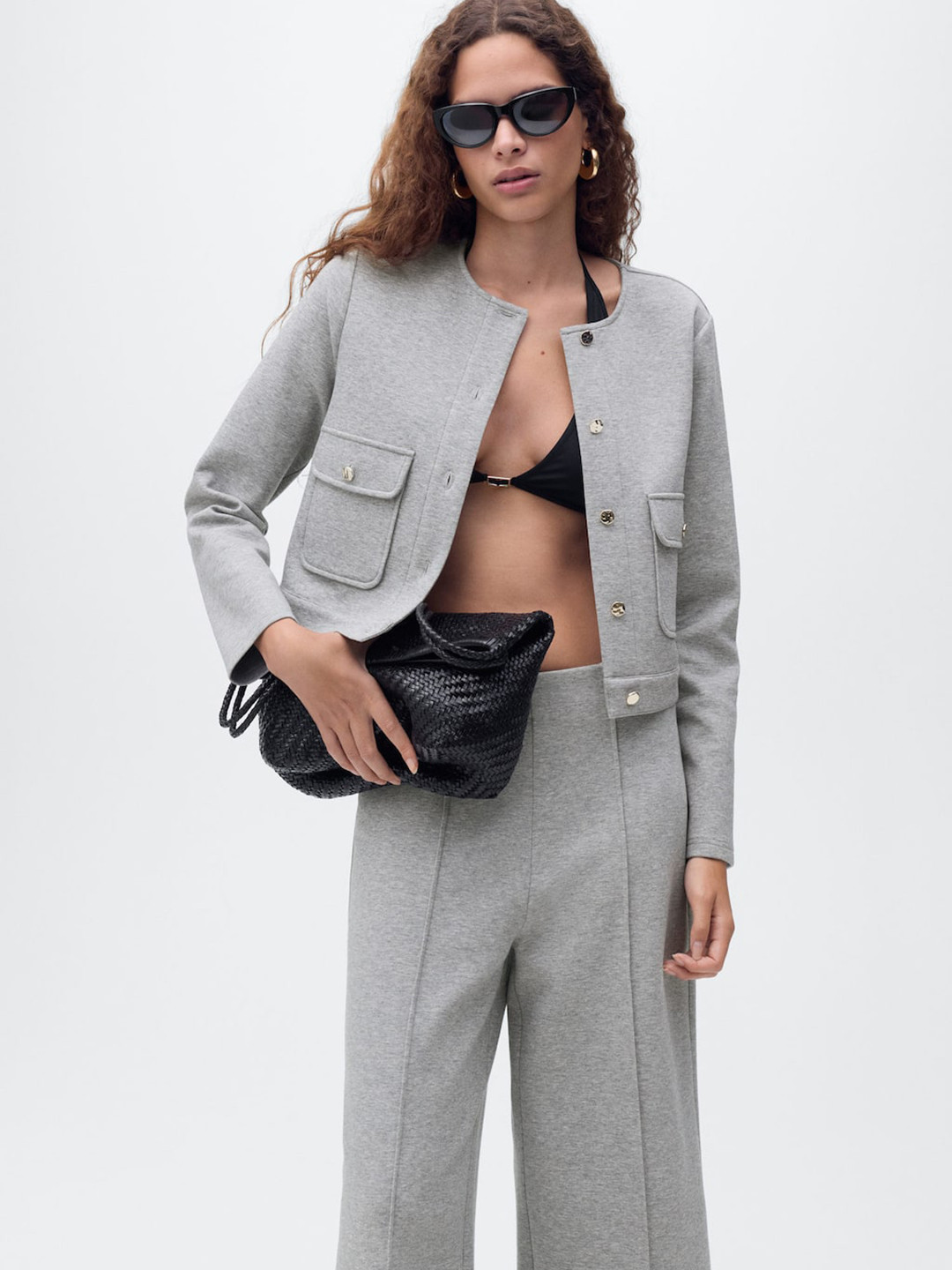 MANGO Cropped Tailored Jacket