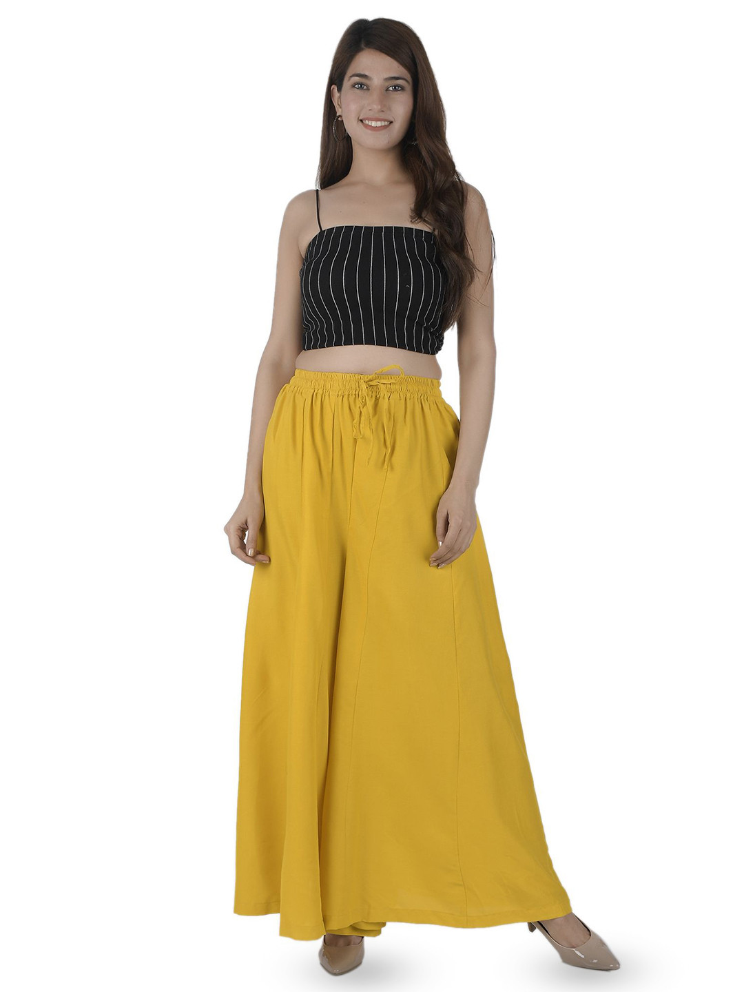 AARMAD Women Loose Fit Flared Palazzos