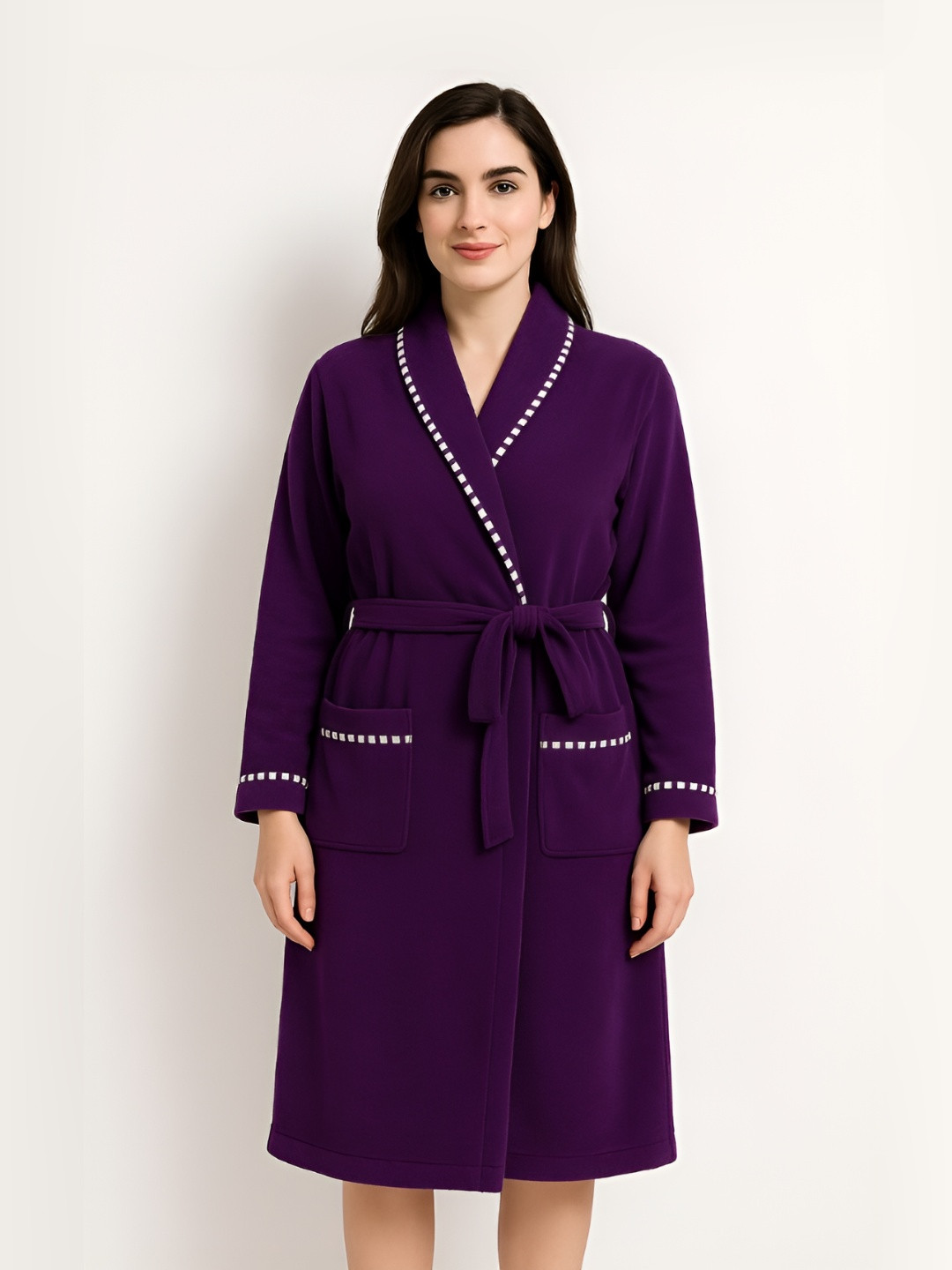 LacyLook Women Printed Double Side Terry Cotton Bathrobe