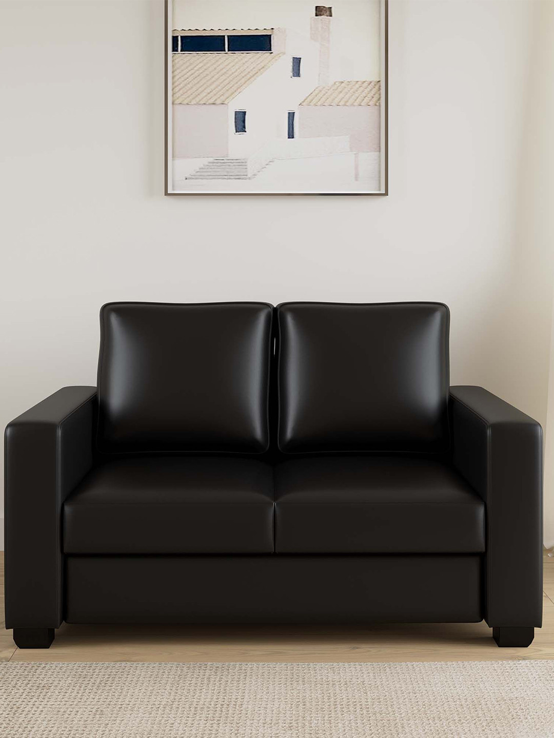 Westido Black 2-Seater Comfortable Sofa