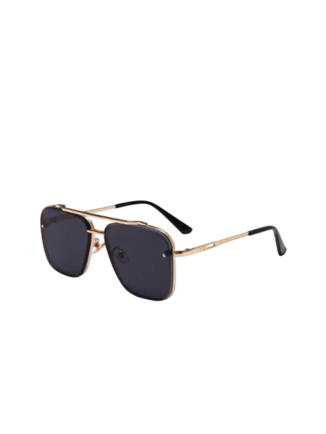 SPADEACES Men Square Sunglasses with UV Protected Lens ROCK GOLD BLACK -59_g