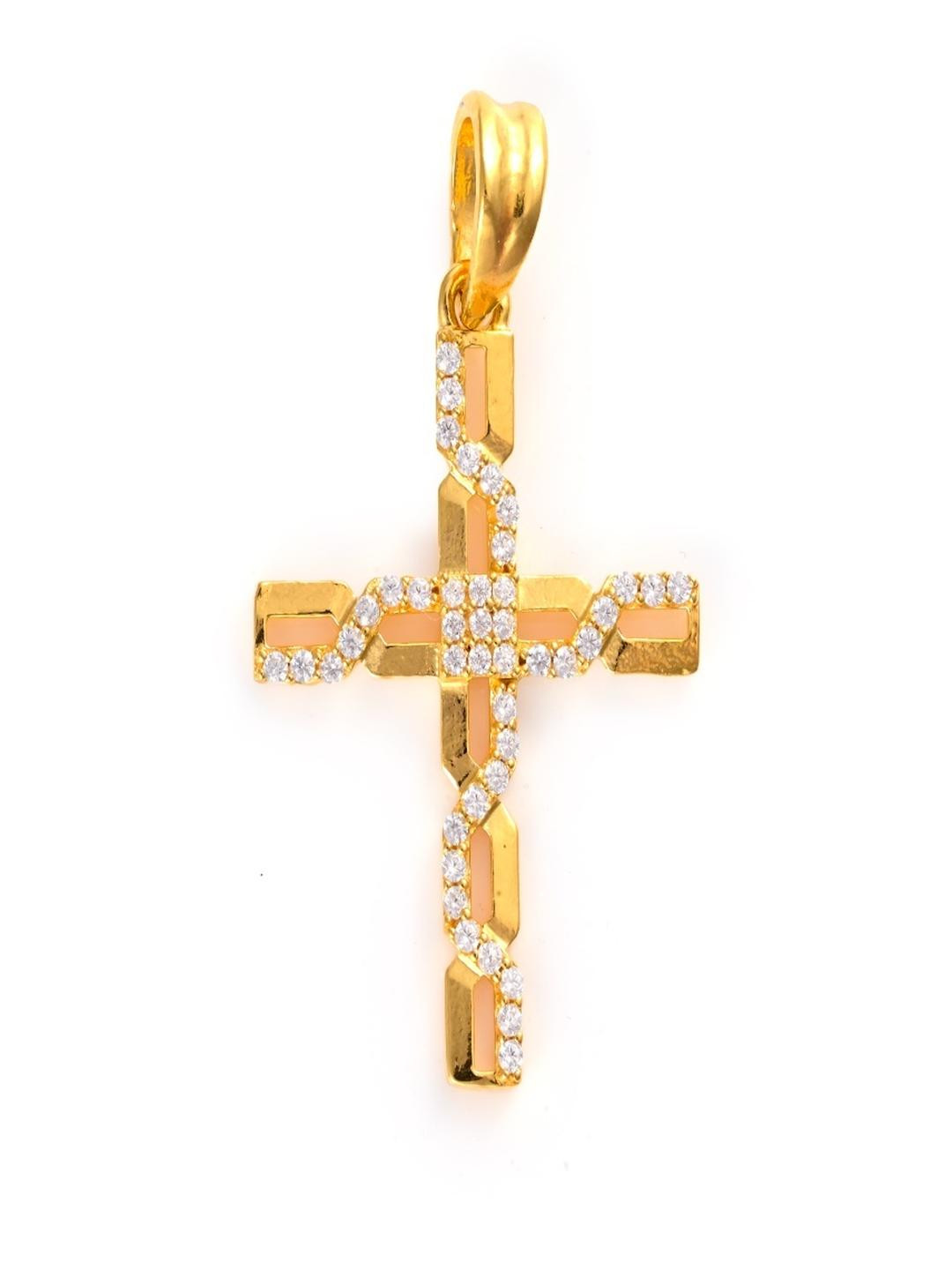 Vinayak Jewellers 925 Sterling Silver The Glimmering Faith Cross Silver Pendant