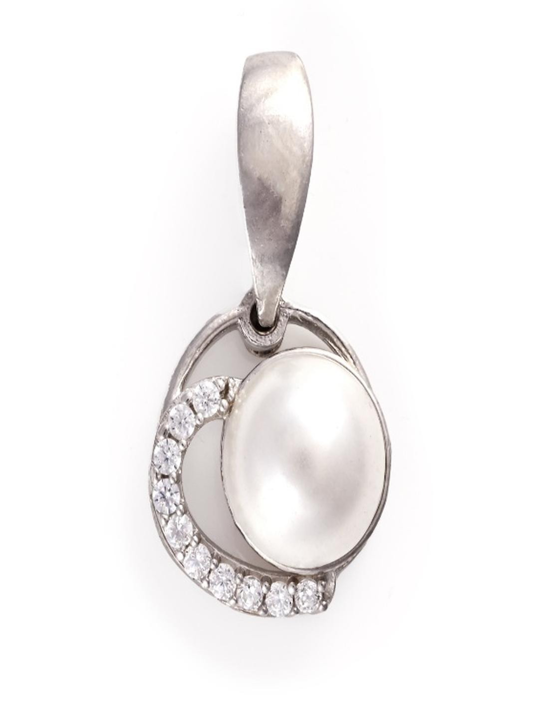 Vinayak Jewellers 925 Sterling Silver The Pearl Radiance Zirconia Silver Pendant
