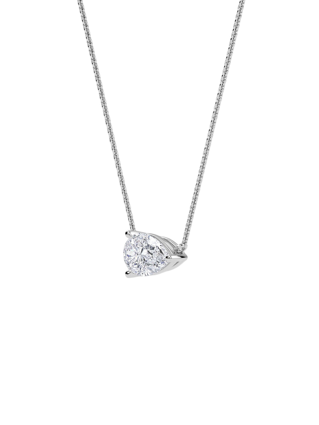 SHINE ETERNAL 14K White Gold Lab Grown Diamond Classic Solitaire Pendant-0.25g