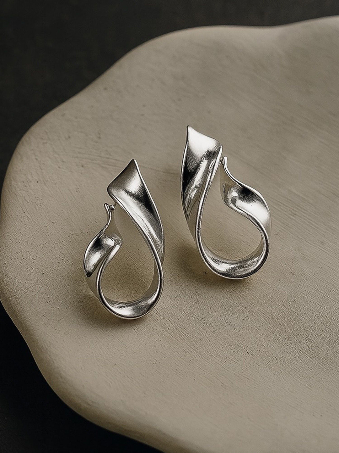 Digital Dress Room Silver-Plated Contemporary Shaped Studs