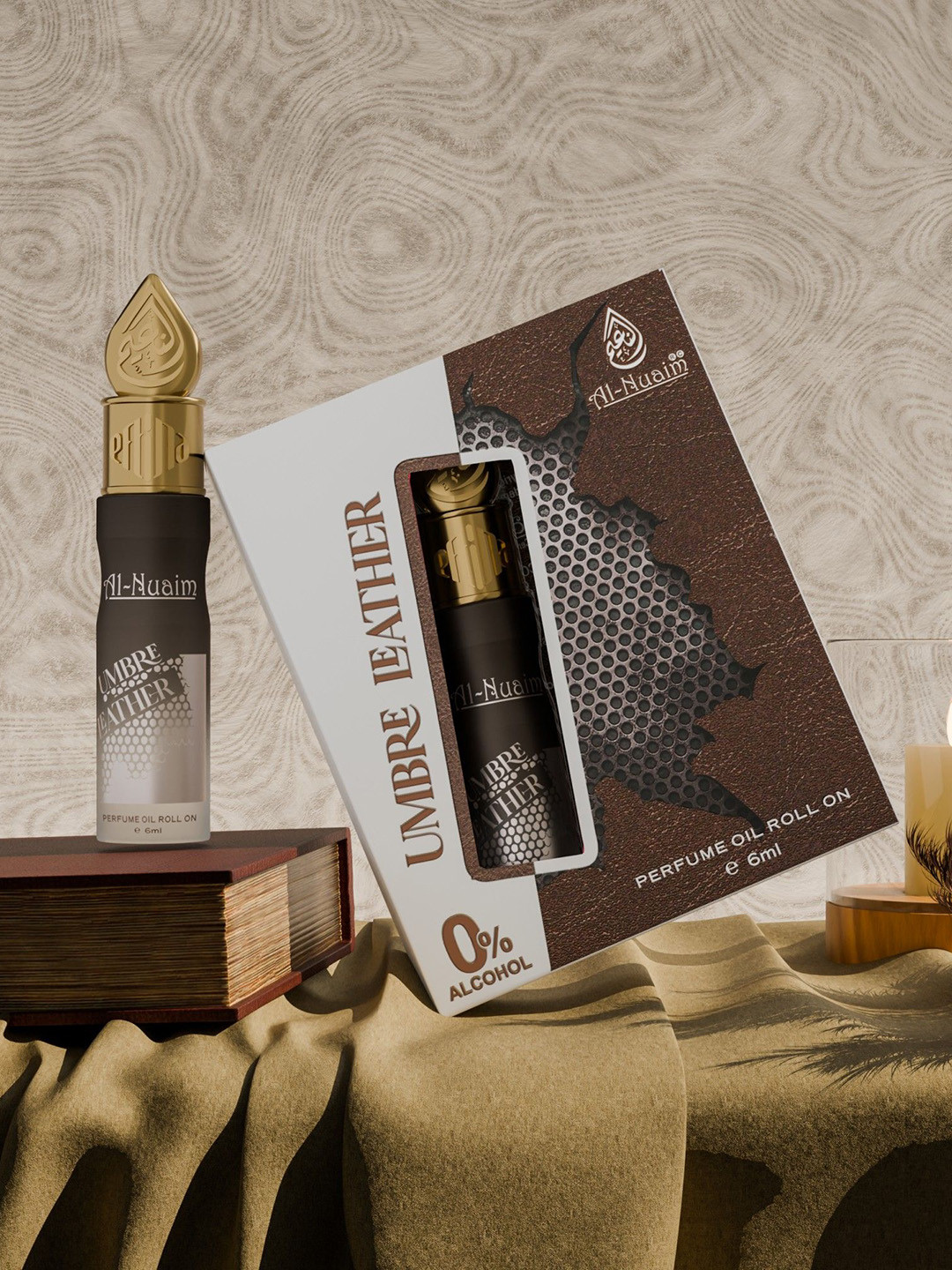 Al-Nuaim Set Of 2 Umbre Leather Attar Roll On - 6ml Each