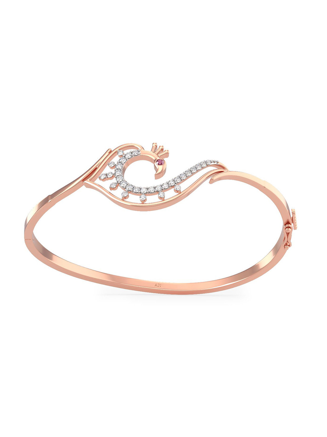 Joyalukkas Women 18KT Rose Gold Peacock diamond Bracelet - 9.23 g