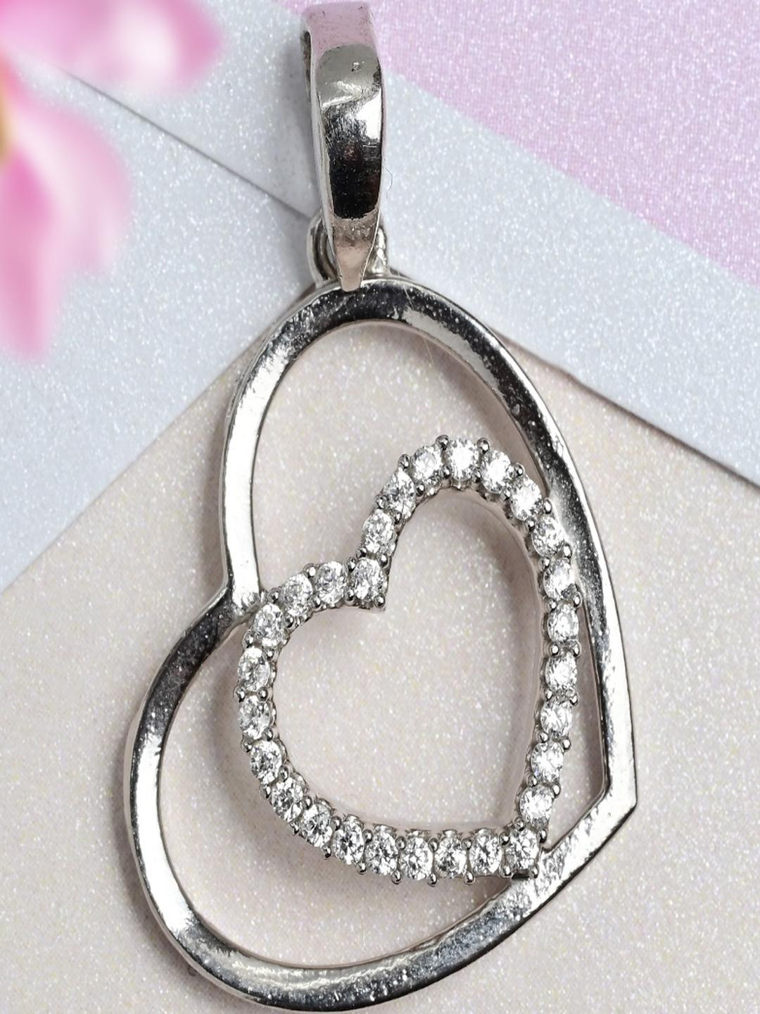 Vinayak Jewellers 925 Sterling Silver The Nestled Love Silver Pendant