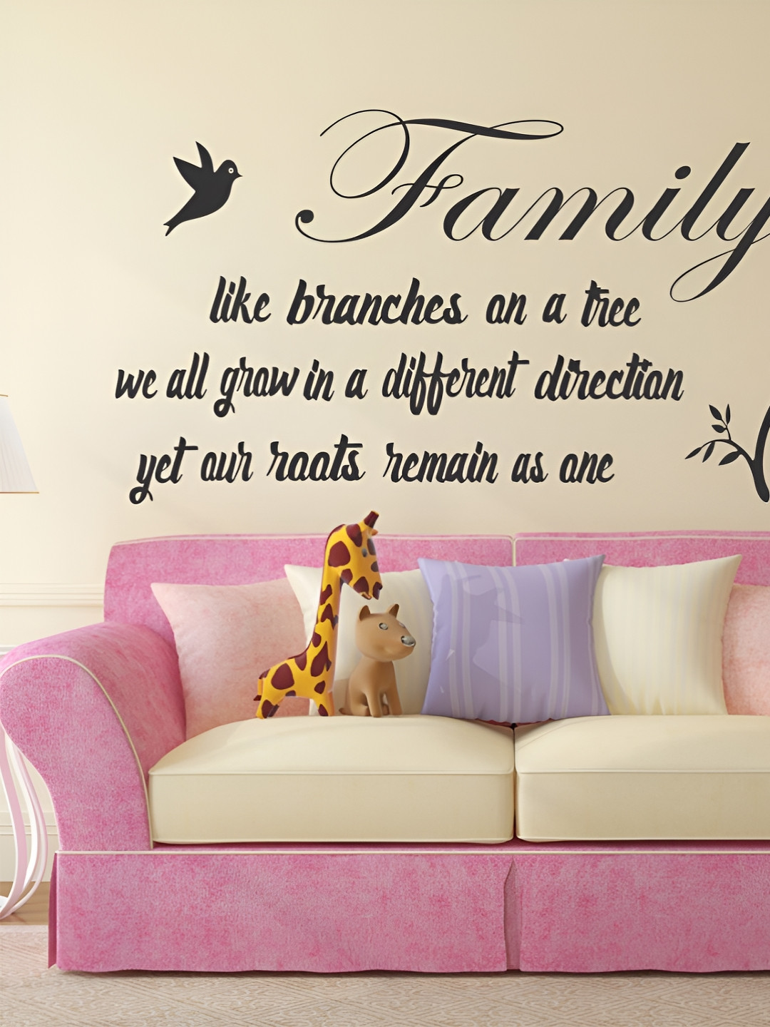 LANSTICK Black Family Quotes Self-Adhesive Wall Sticker