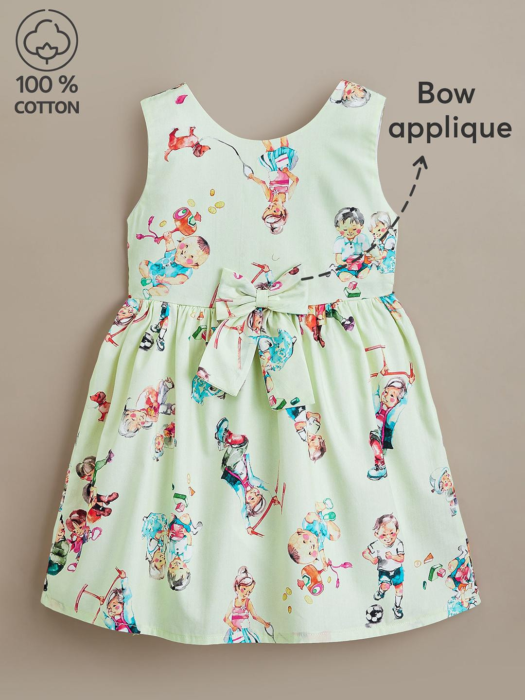 Cotton All-Over Print Casual Dress