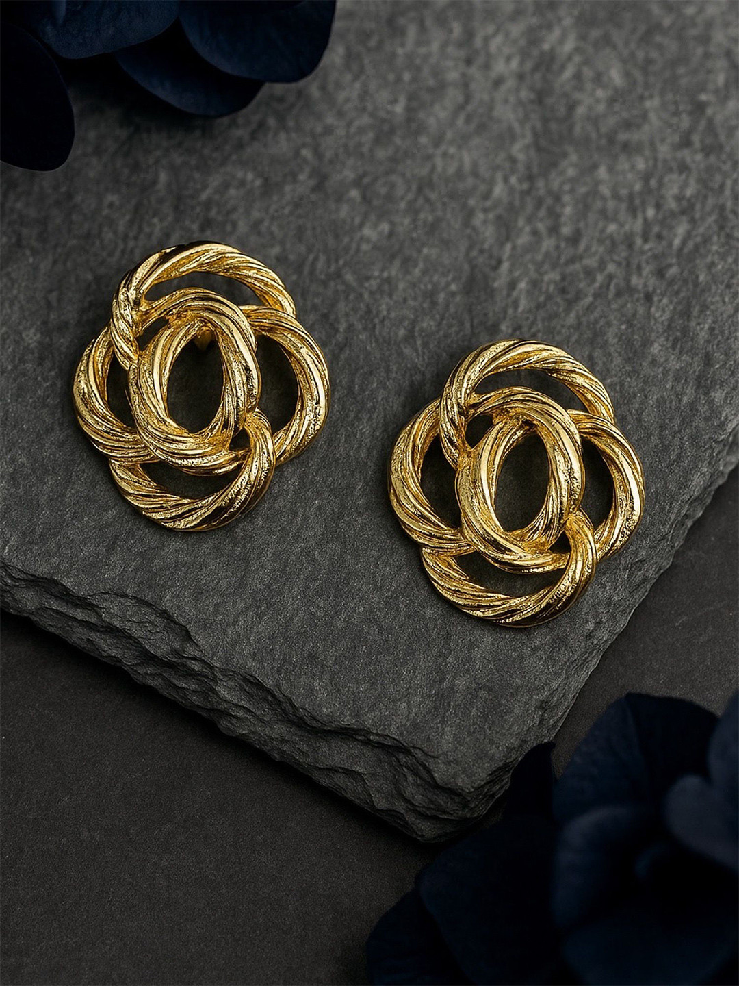 Digital Dress Room Gold Plated  Geometric Shaped Studs
