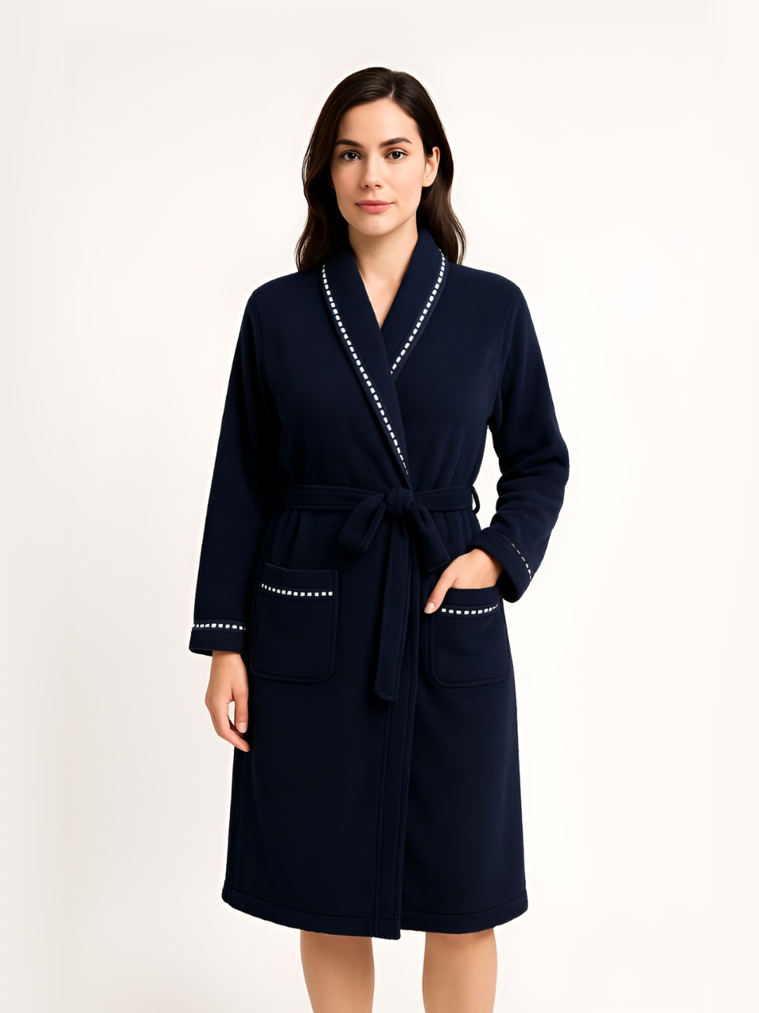 LacyLook Unisex Striped Cotton Shawl Collar Long Sleeve Bath Robe and Wraps