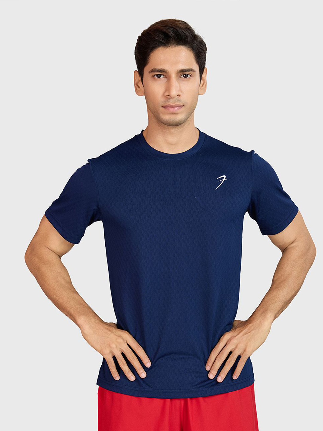 FUAARK Self Design Short Sleeves Anti Odour Gym & Running Wear T-shirt