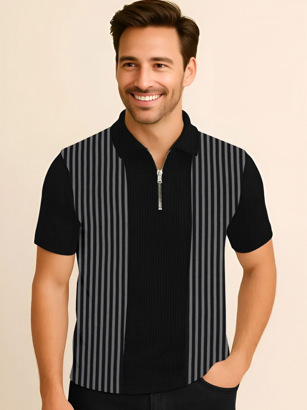 KAJARU Men Polo Collar T-shirt