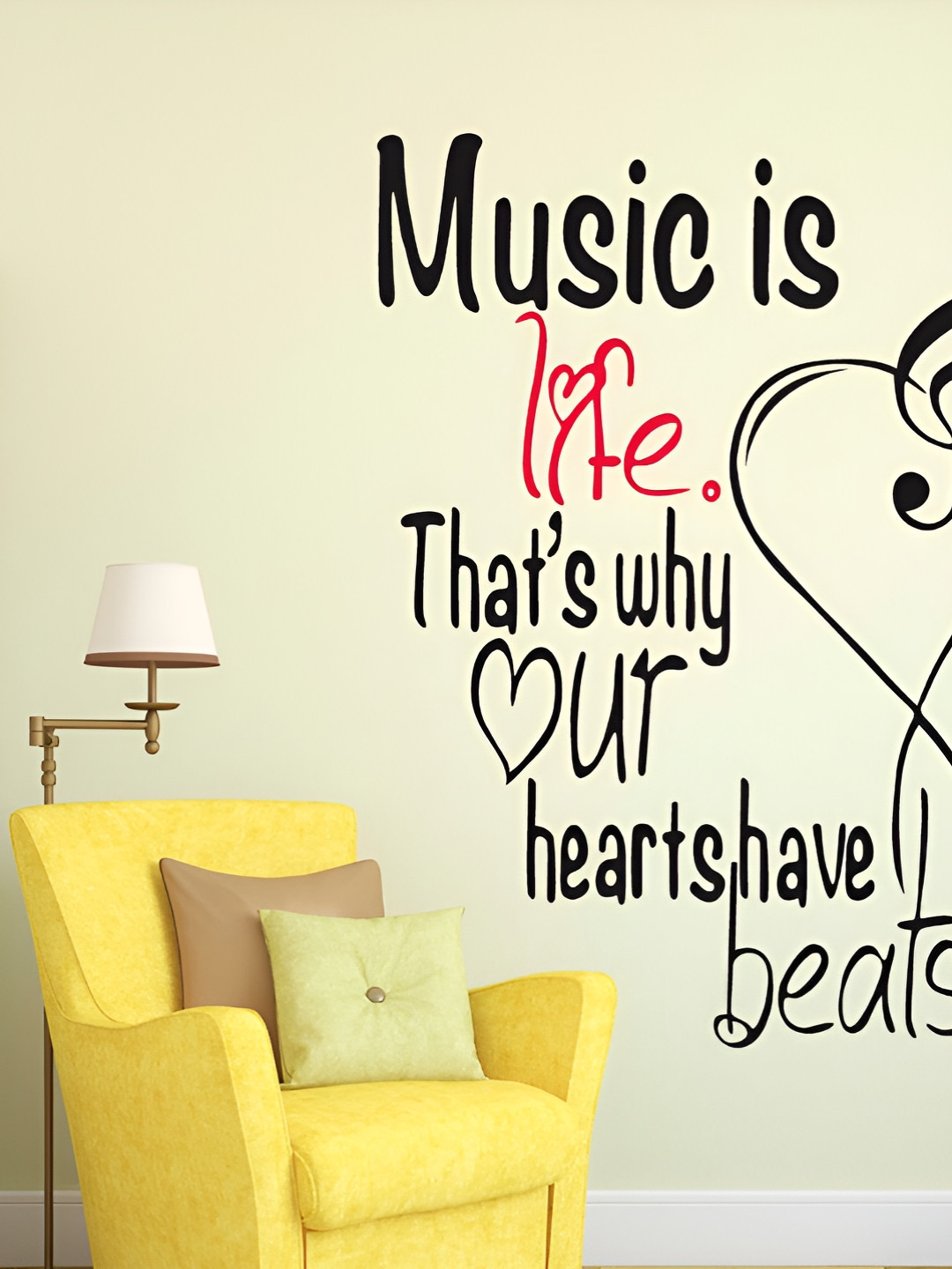 LANSTICK Black & Red Music Quotes Wallsticker