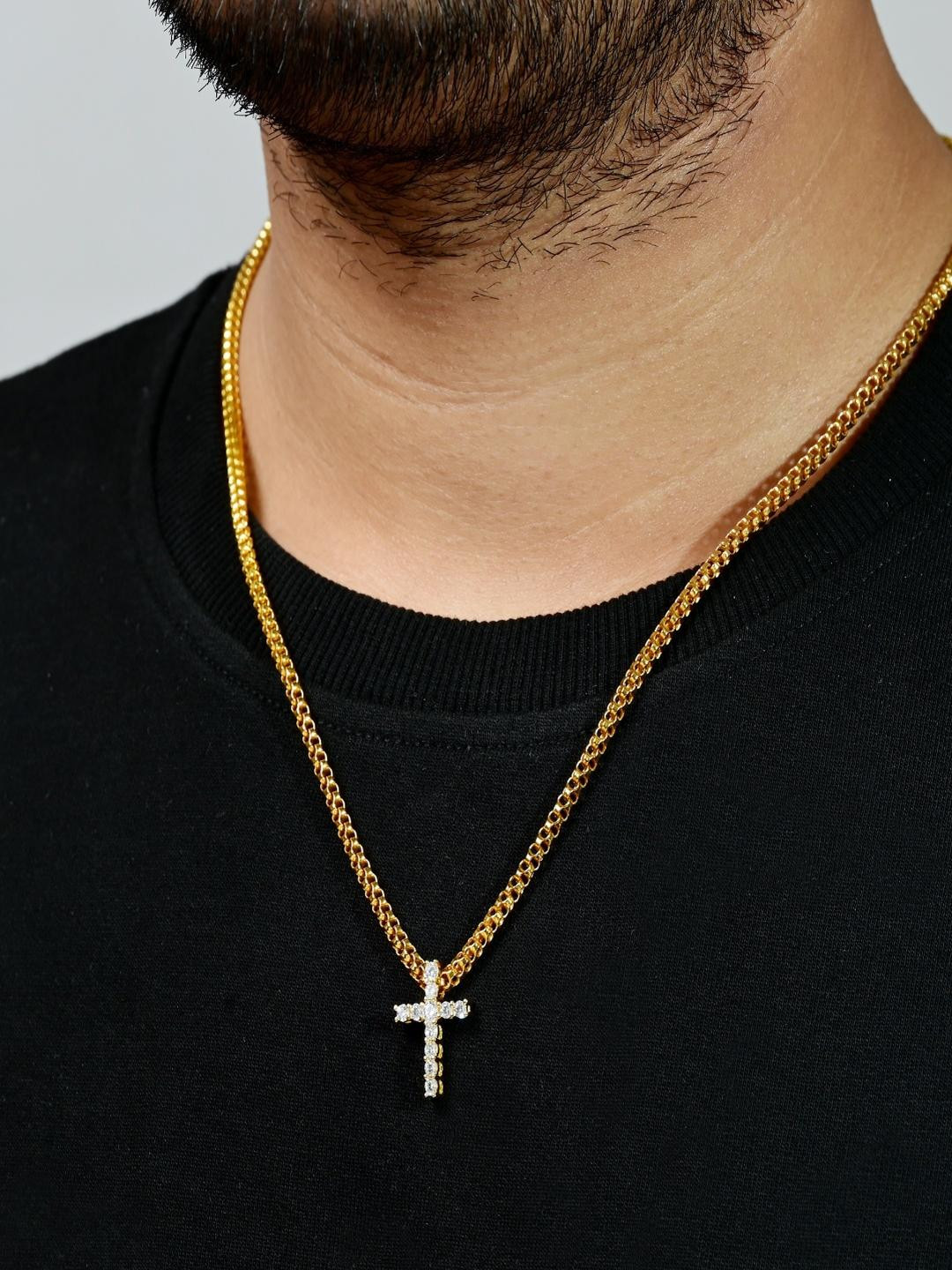Vinayak Jewellers 925 Sterling Silver The Silver Cross Zirconia Pendant