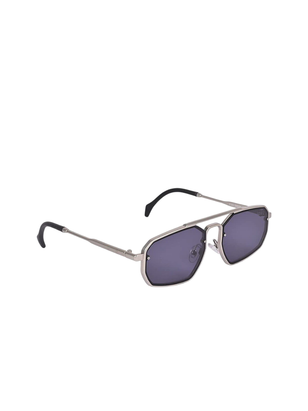 SPADEACES Unisex Aviator Sunglasses Silver Black Polygon-362