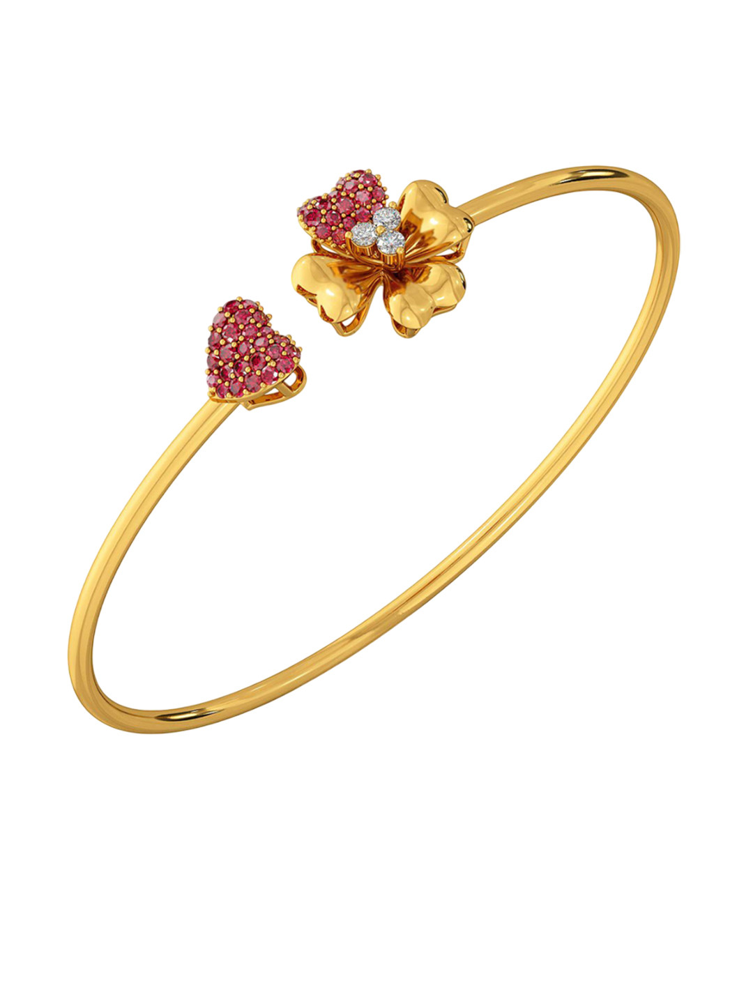 Joyalukkas Women Love & Floral Diamond Bracelet -5.26 gms