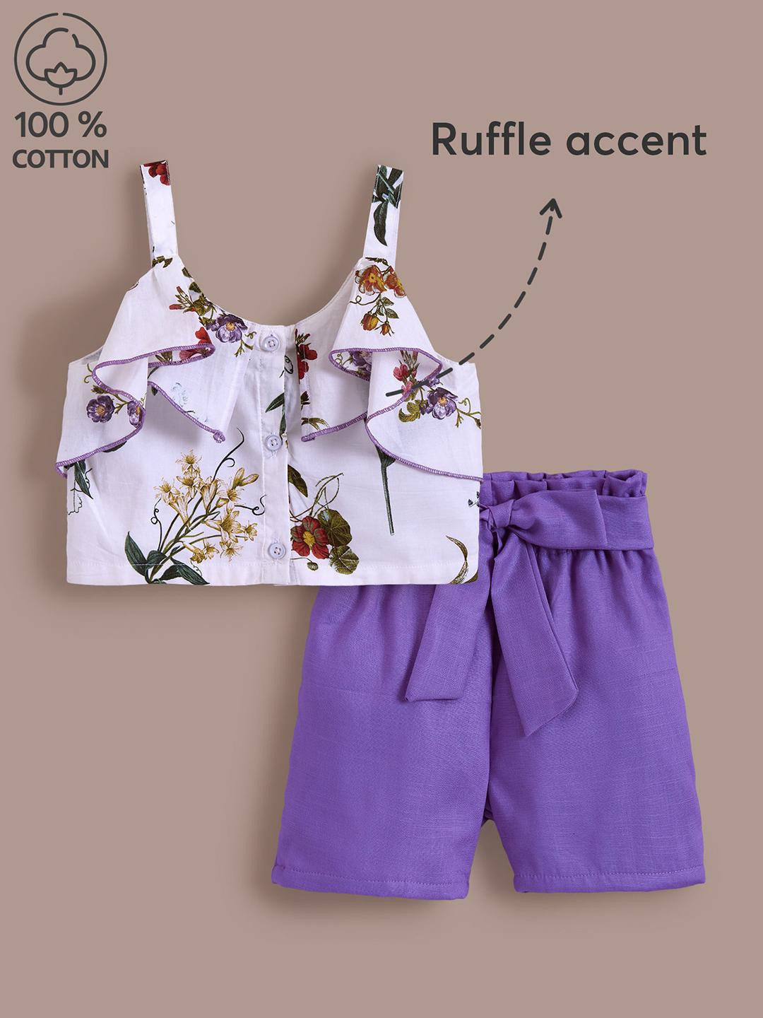 2-Pc Ditsy Floral Cotton Shorts Set