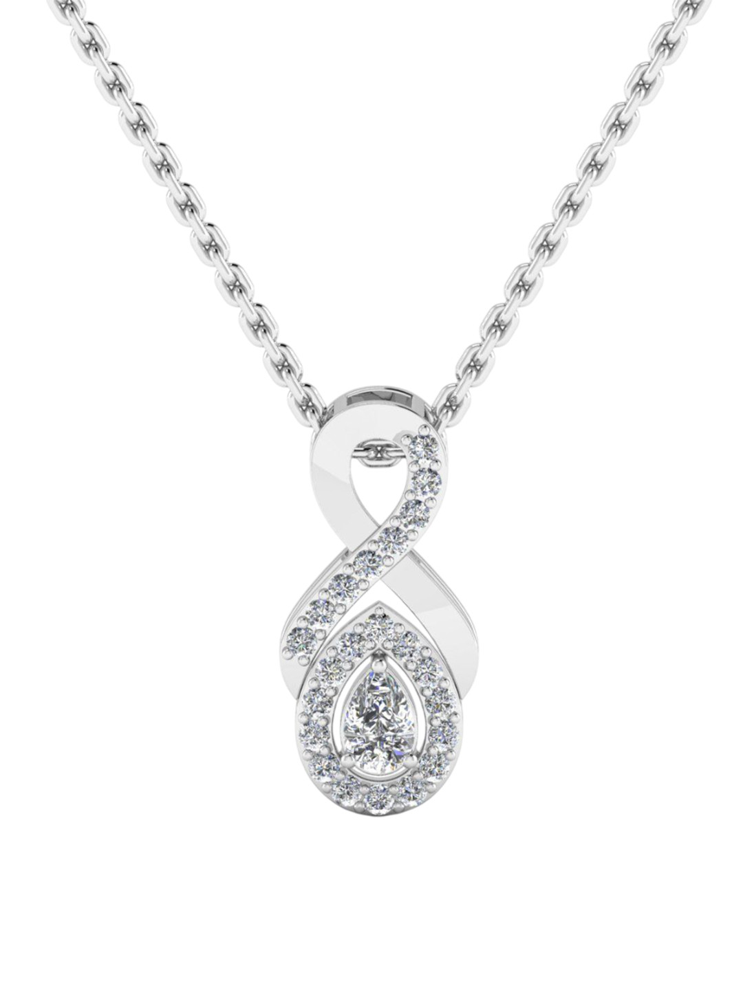 SHINE ETERNAL 14K White Gold Lab Grown Diamond Infinite Spark Pendant-1g