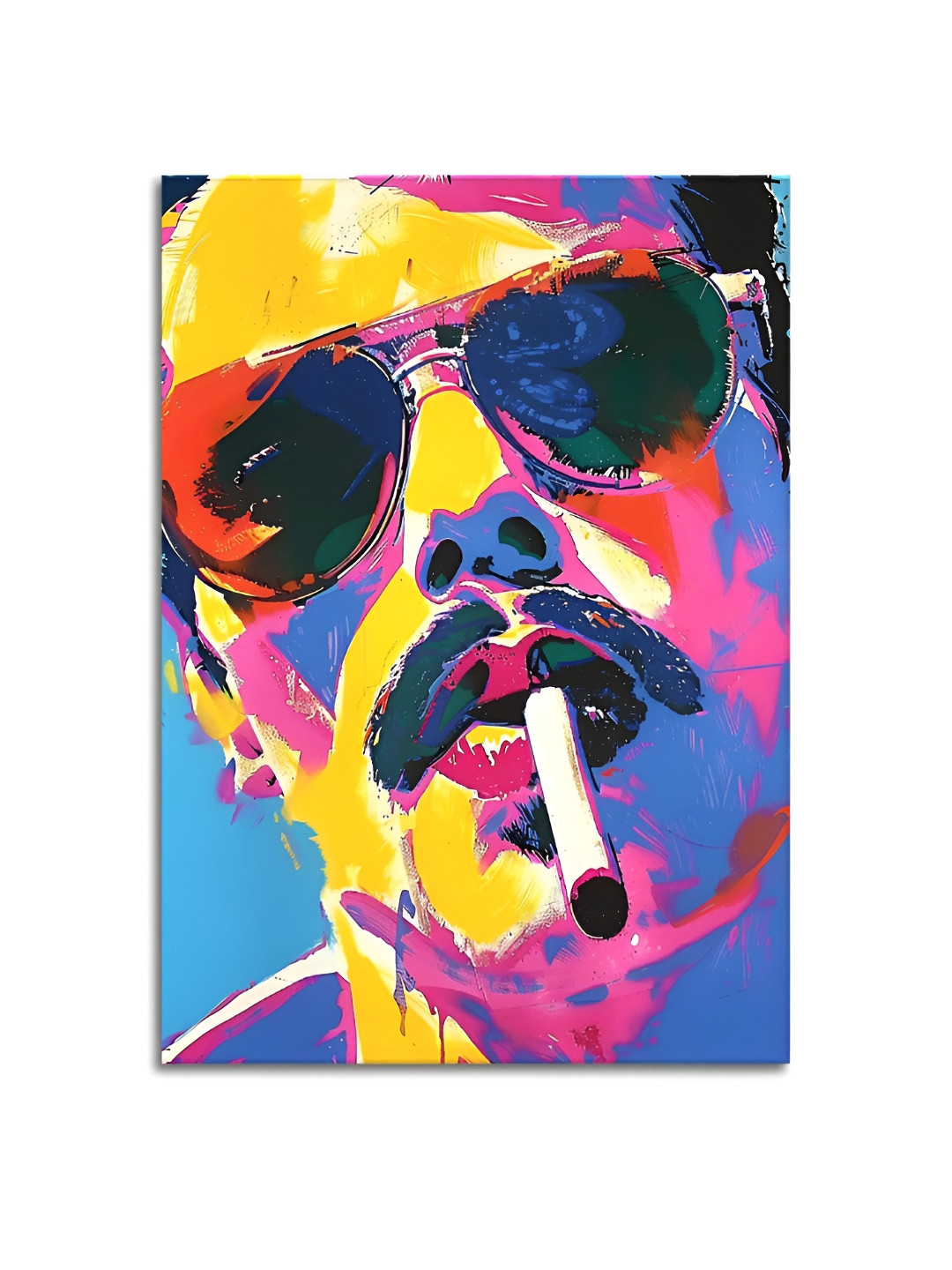 Craftnest creations Pop Art Yellow & Blue Abstract Wall Arts