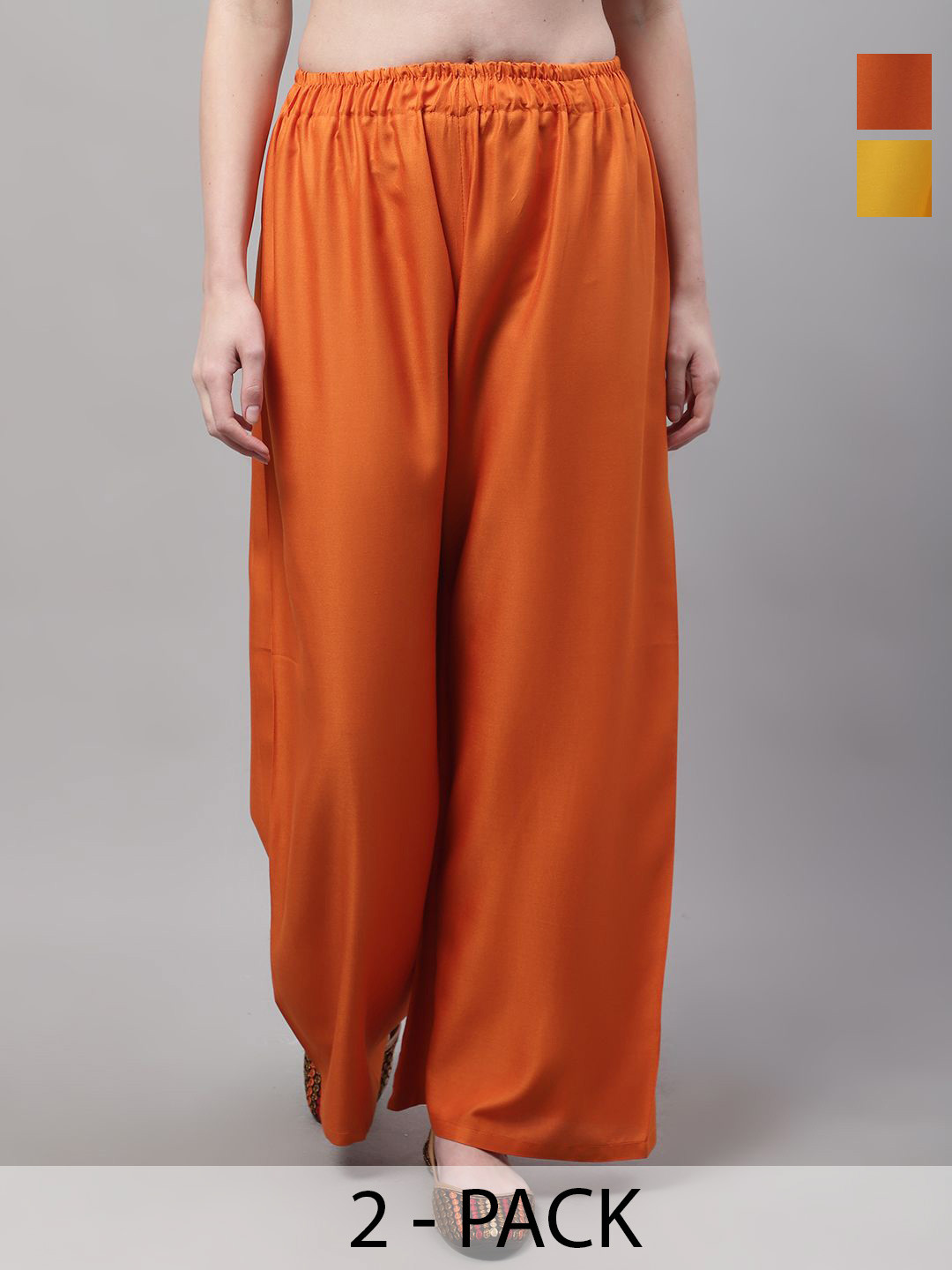 Valles365 by S.C. Women Pack of 2 Flared Palazzos