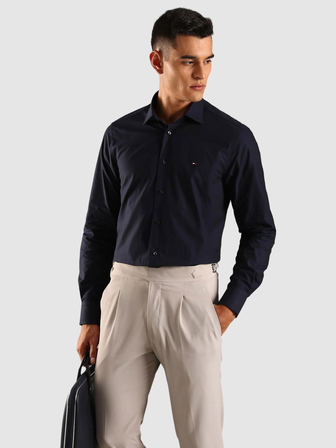 Tommy Hilfiger Eroupe Spread Collar Cotton Shirt