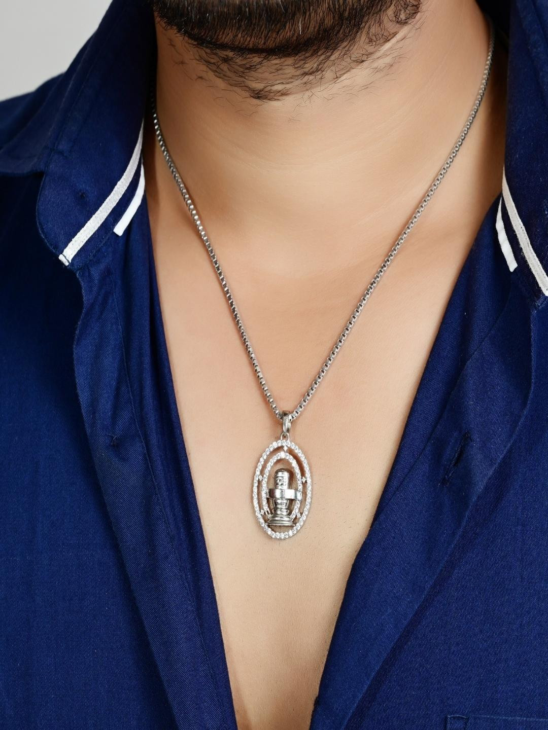 Vinayak Jewellers 925 Sterling Silver The Divine Shiv Ling Silver Pendant