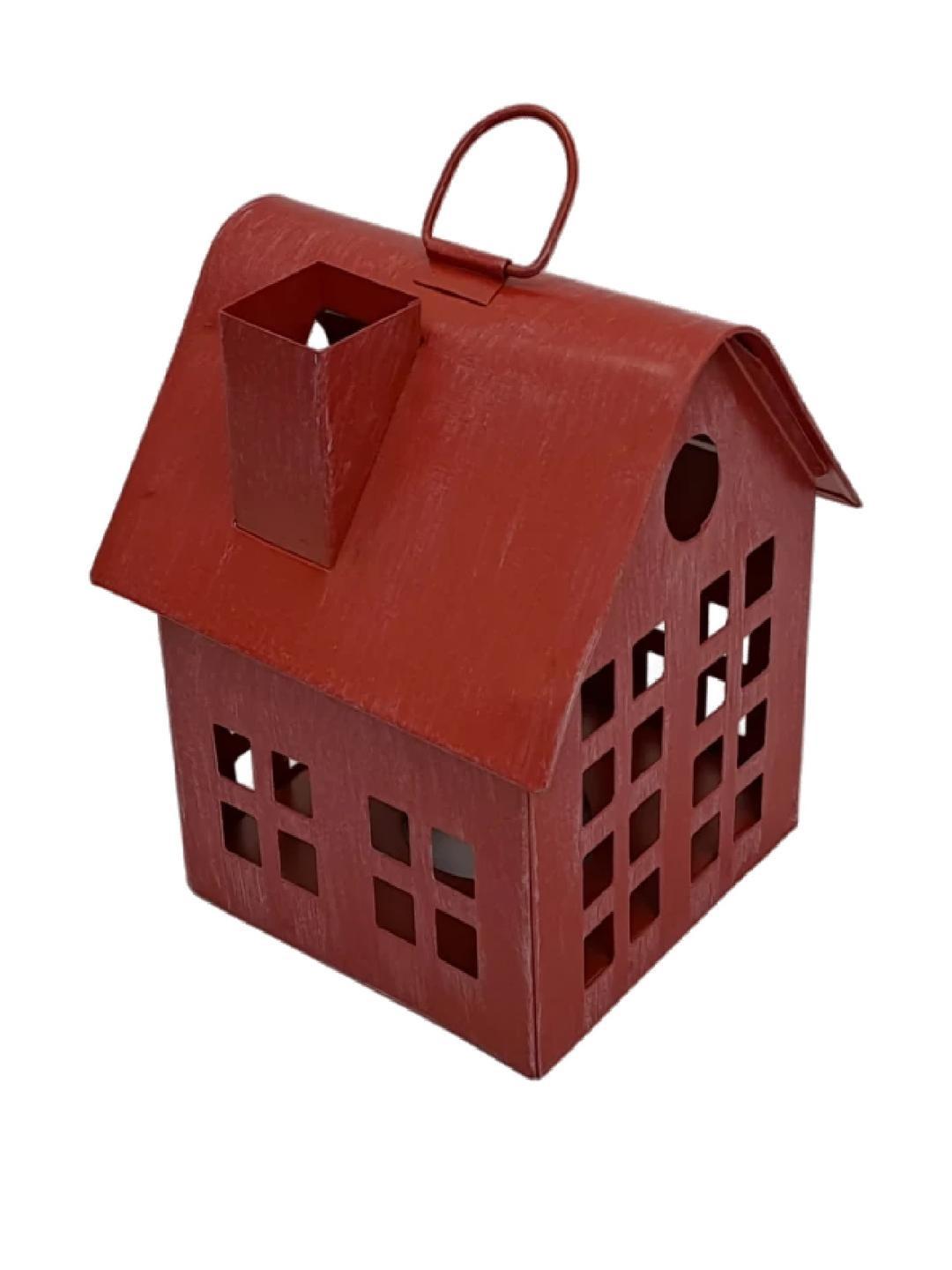 SHAURYA DESIGNS Red Wood Table Lantern Showpiece