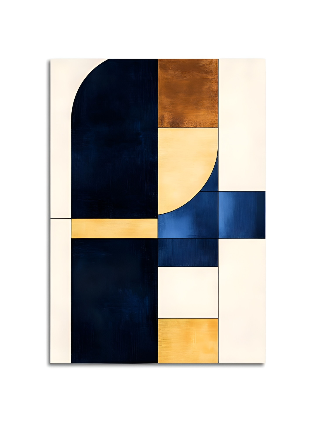 Craftnest creations White & Blue Single Piece Canvas Abstract Wall Paintings