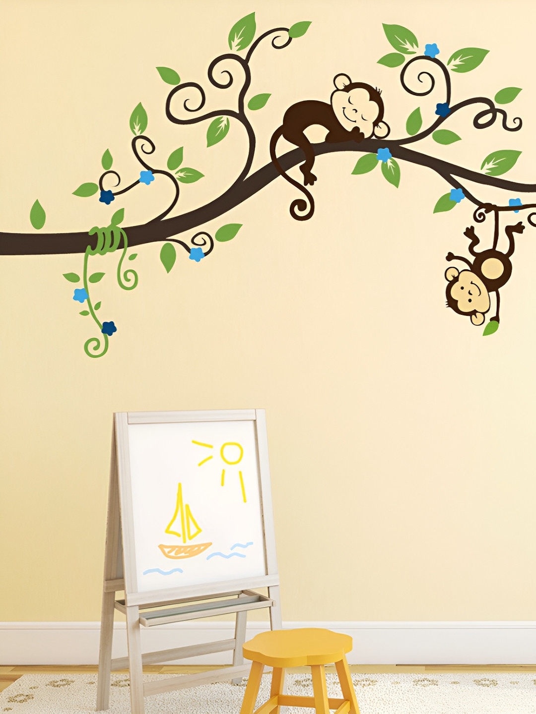 LANSTICK Tree With Monkey Wallsticker