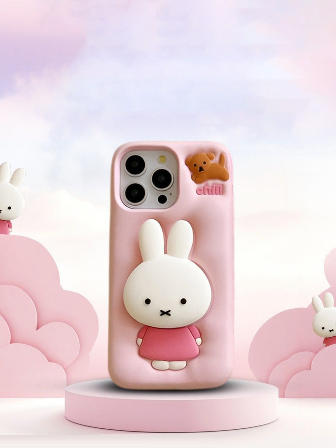 CASE CREATION 3D Miffies Bunny Cute Cartoon Printed Impact Resistant iPhone 15 Back Case