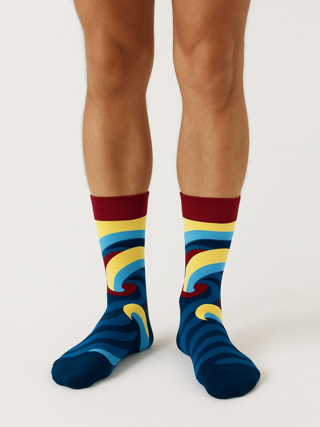 ZEVORA Abstract Patterned Calf Length Socks