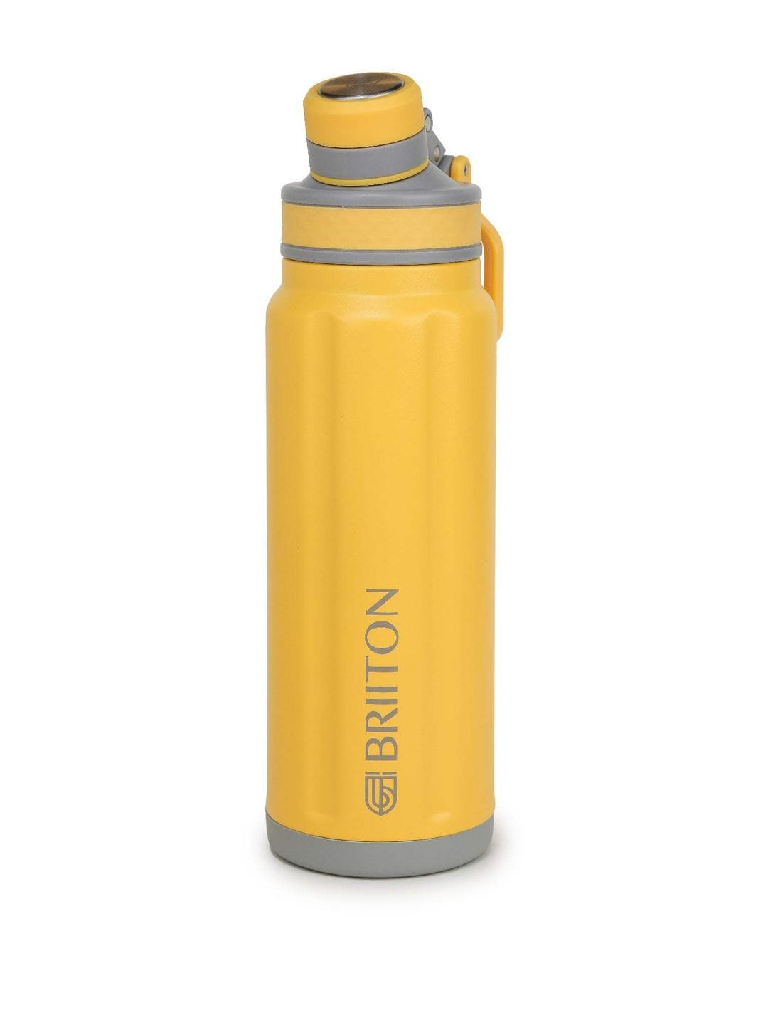 Briiton Yellow Stainless Steel Solid Double Wall Vacuum Water Bottle 850ml