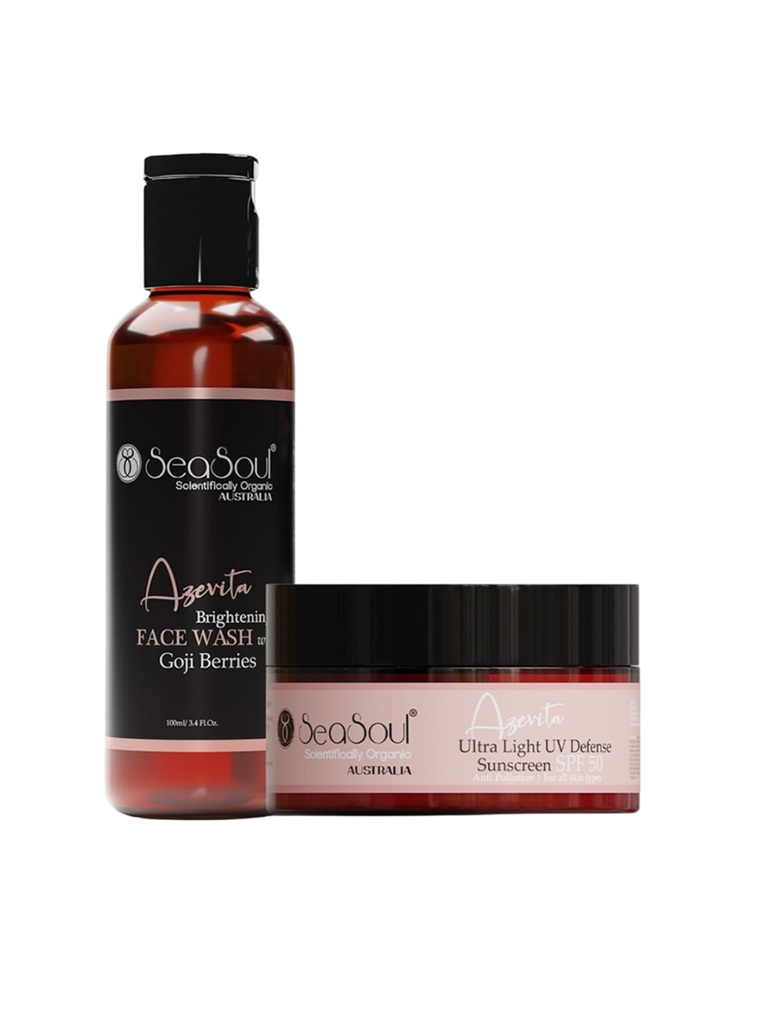 Seasoul Set Of 2 Azevita Face Wash- 100 ml & UV Defence Sunscreen- 100 g