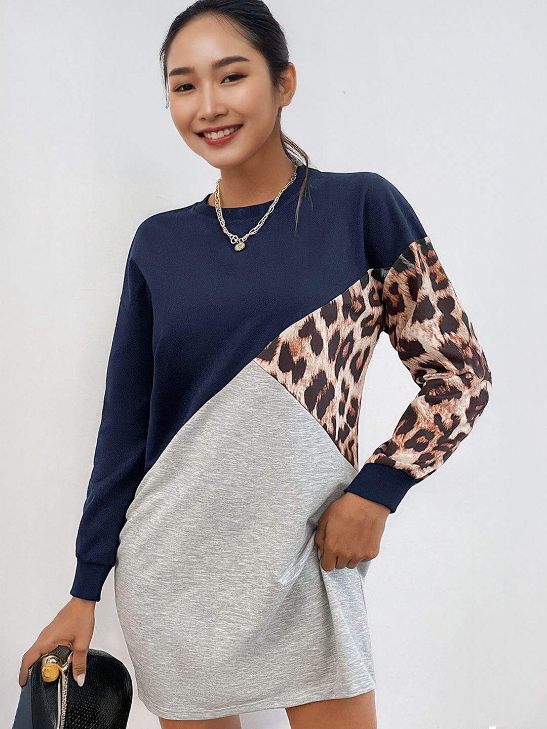 StyleCast Women Colourblocked Printed T-Shirt Mini Dress