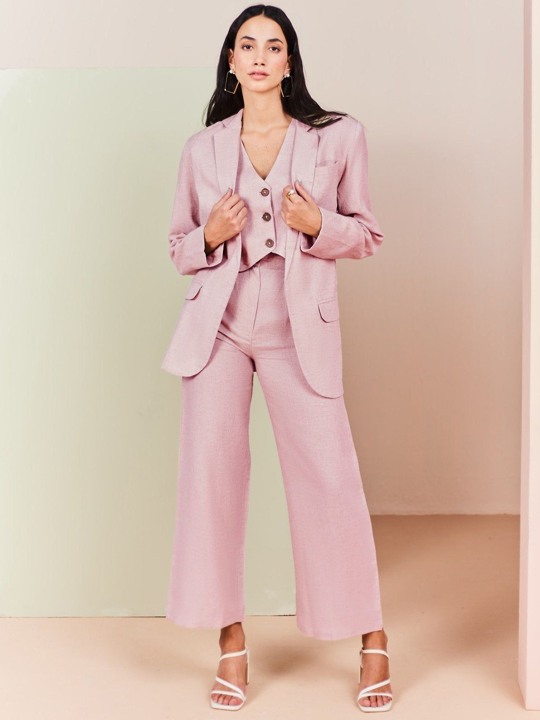 Sage by Mala Amadea Women Notched Lapel Ventless Front Open Blazer