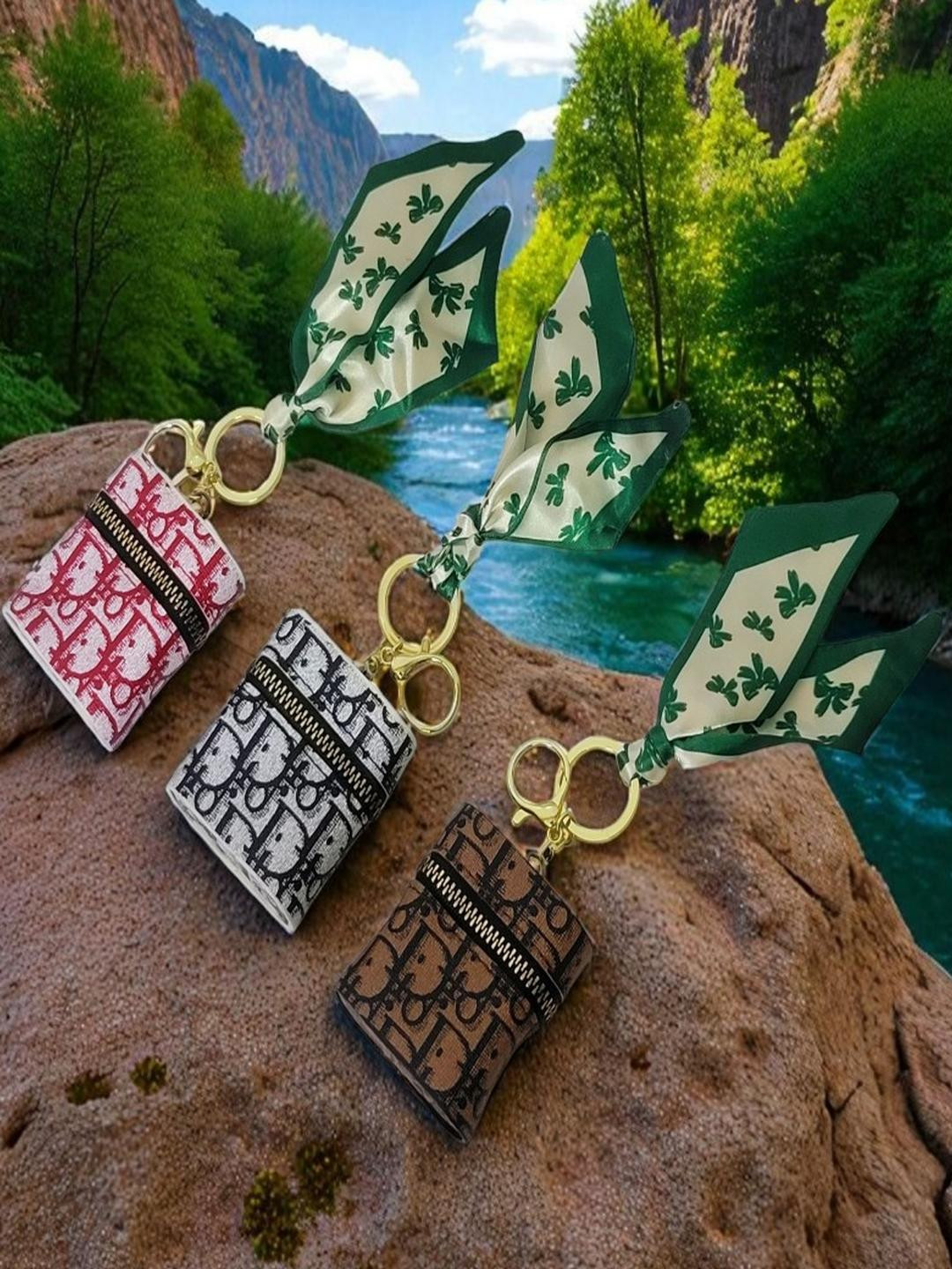 ADOREAL Pack Of 3 MultiColor Mini Purse Keychain And Keyring