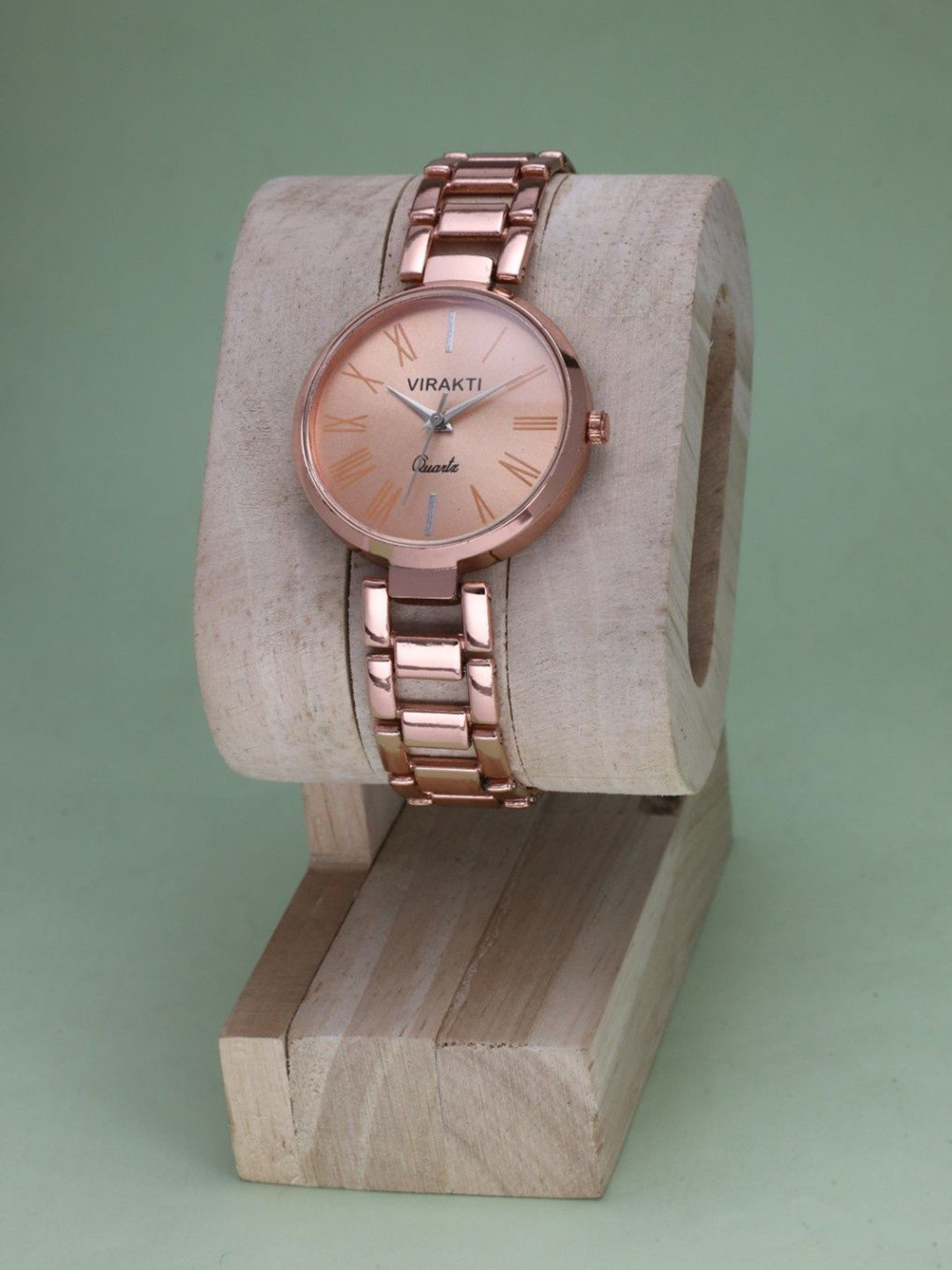 VIRAKTI Women Brass Dial & Bracelet Style Straps Digital Watch SAT-08-ROSEGOLD-S01
